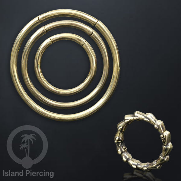 Tindik perhiasan kuningan impor, model lingkaran variasi ukuran Brass Ear-clicker