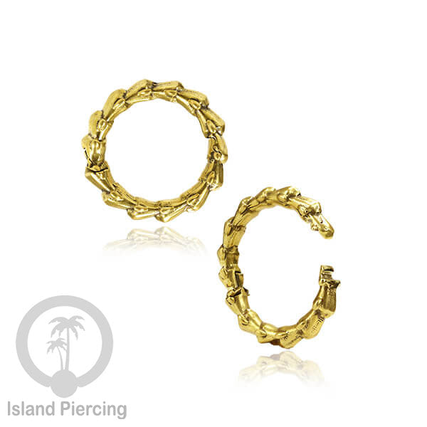 Tindik perhiasan kuningan impor, model lingkaran variasi ukuran Brass Ear-clicker