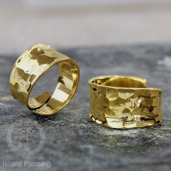Cin-cin Kuningan motif etnik Brass finger Rings Ethnic style