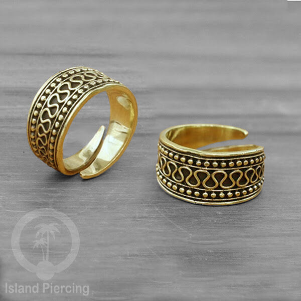 Cin-cin Kuningan motif Bali Brass finger Rings Bali style