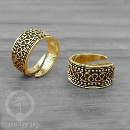 Cin-cin Kuningan motif Bali Brass finger Rings Bali style