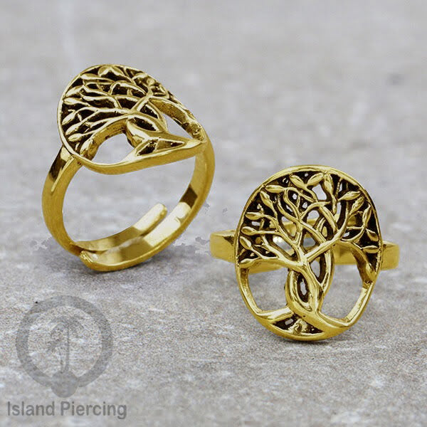 Cin-cin Kuningan motif Lotus, Mandala, Tree of Life Brass finger Rings