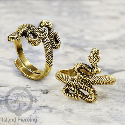 Cin-cin Kuningan motif Ular dan Naga Brass Rings Bali in Snake and Dragon motifs