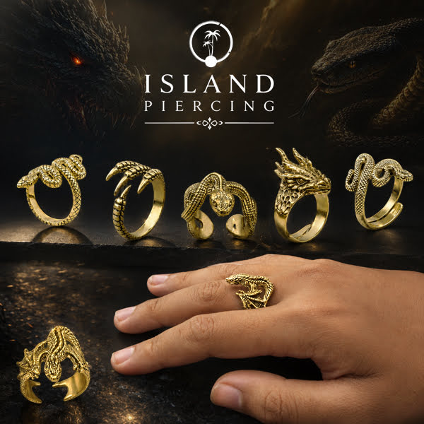 Cin-cin Kuningan motif Ular dan Naga Brass Rings Bali in Snake and Dragon motifs