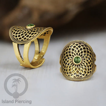 Cin-cin Kuningan dengan Batu asli Brass Rings with semi-precious stones