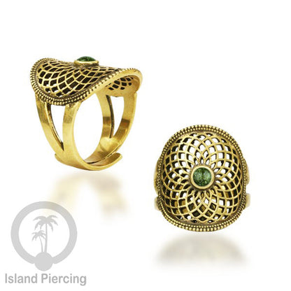 Cin-cin Kuningan dengan Batu asli Brass Rings with semi-precious stones