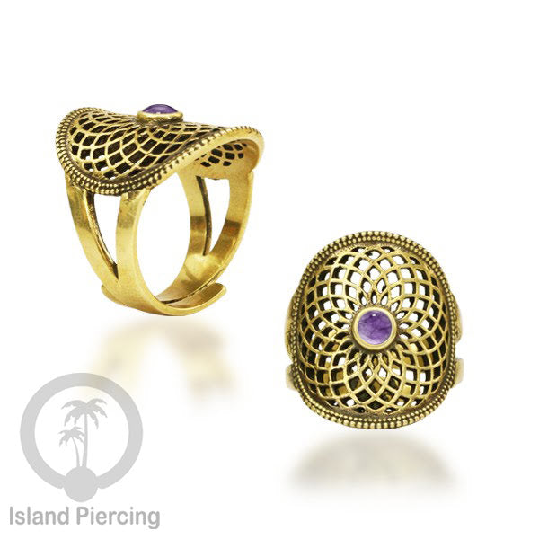 Cin-cin Kuningan dengan Batu asli Brass Rings with semi-precious stones