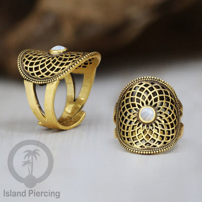 Cin-cin Kuningan dengan Batu asli Brass Rings with semi-precious stones
