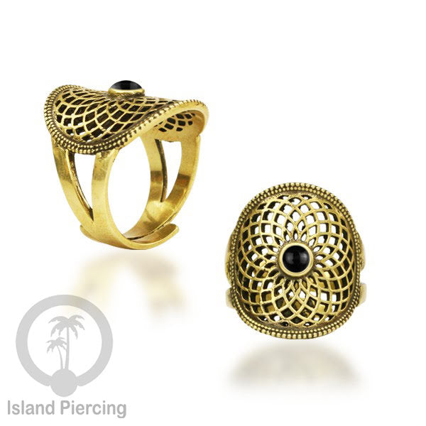Cin-cin Kuningan dengan Batu asli Brass Rings with semi-precious stones