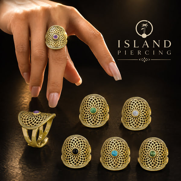 Cin-cin Kuningan dengan Batu asli Brass Rings with semi-precious stones