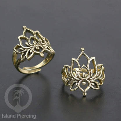 Cin-cin Kuningan motif Mandala, Butterfly, Lotus, Dragonfly Brass finger Rings