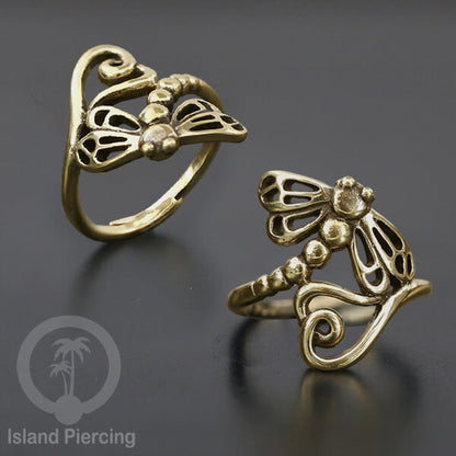 Cin-cin Kuningan motif Mandala, Butterfly, Lotus, Dragonfly Brass finger Rings