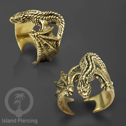 Cin-cin Kuningan motif Ular dan Naga Brass Rings Bali in Snake and Dragon motifs