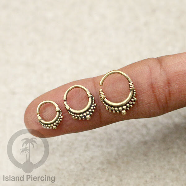 Septum Piercing dan Tindik anting kuningan, Daith, Tragus dan Helix Piercing ukuran 6-10mm