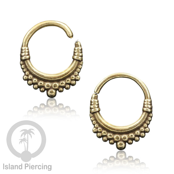 Septum Piercing dan Tindik anting kuningan, Daith, Tragus dan Helix Piercing ukuran 6-10mm