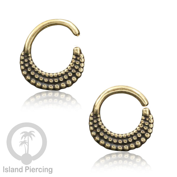 Septum Piercing dan Tindik anting kuningan, Daith, Tragus dan Helix Piercing ukuran 6-10mm