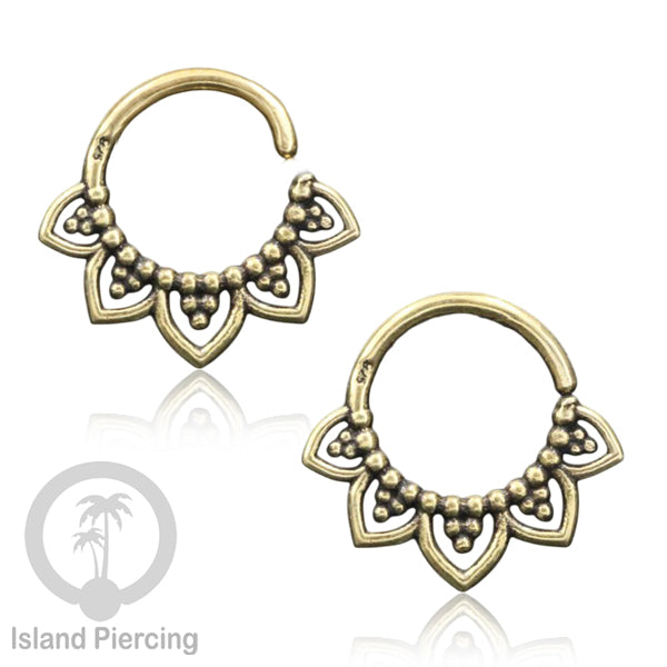 Septum Piercing dan Tindik anting kuningan, Daith, Tragus dan Helix Piercing ukuran 6-10mm