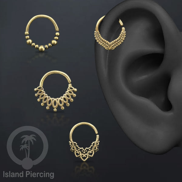 Septum Piercing dan Tindik anting Kuningan telinga Helix dan Tragus Piercing Istimewa