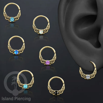 Septum Piercing dan Tindik Kuningan Telinga Tragus dan Helix Piercing Batu dan Kristal