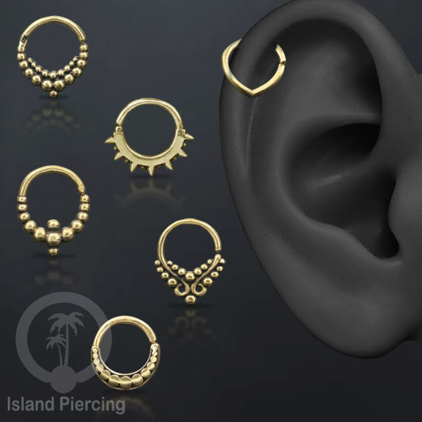 Septum Piercing dan Tindik anting Kuningan telinga Tragus, Daith &amp; Helix Piercing