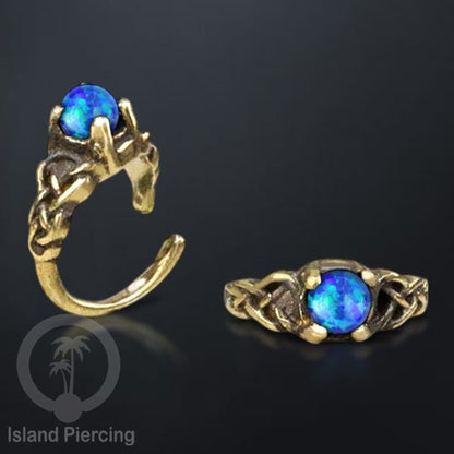 Piercing Brass Tindik Kuningan Telinga Tragus dan Helix Piercing Batu dan Kristal