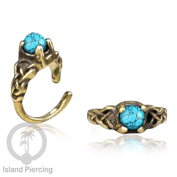 Piercing Brass Tindik Kuningan Telinga Tragus dan Helix Piercing Batu dan Kristal