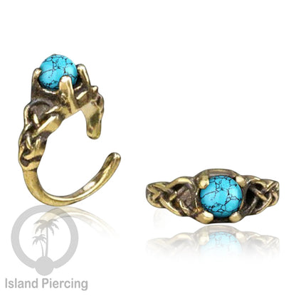Piercing Brass Tindik Kuningan Telinga Tragus dan Helix Piercing Batu dan Kristal