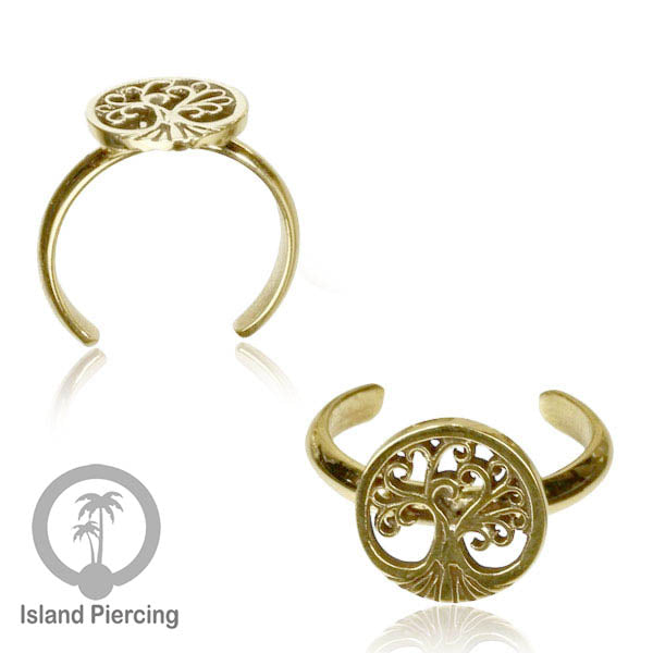 Cin-cin jari kaki Kuningan motif Mandala, Tree  of Life, Flower of Life Brass Toe Rings