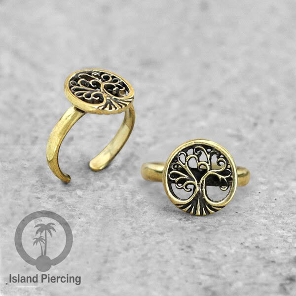 Cin-cin jari kaki Kuningan motif Mandala, Tree  of Life, Flower of Life Brass Toe Rings