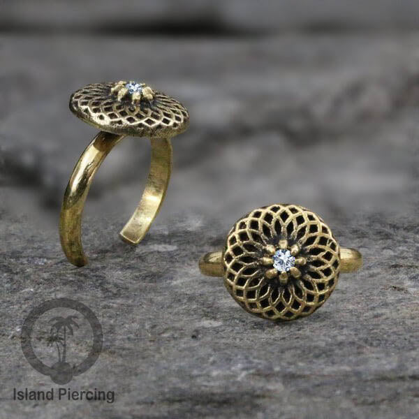 Cin-cin jari kaki Kuningan dengan Kristal Zircon Bening Brass Toe Rings with Clear Zirconia