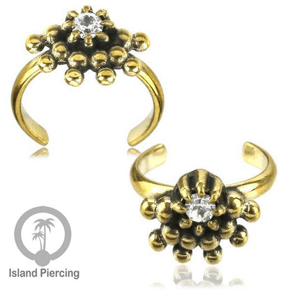 Cin-cin jari kaki Kuningan dengan Kristal Zircon Bening Brass Toe Rings with Clear Zirconia