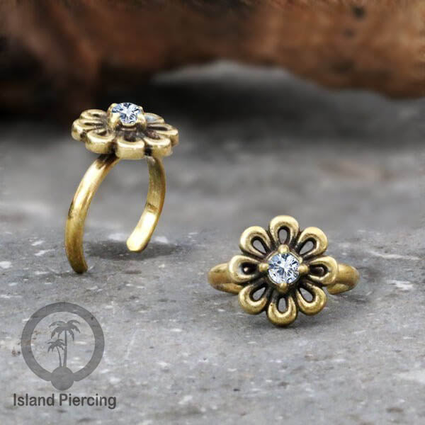 Cin-cin jari kaki Kuningan dengan Kristal Zircon Bening Brass Toe Rings with Clear Zirconia