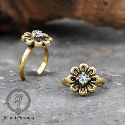 Cin-cin jari kaki Kuningan dengan Kristal Zircon Bening Brass Toe Rings with Clear Zirconia
