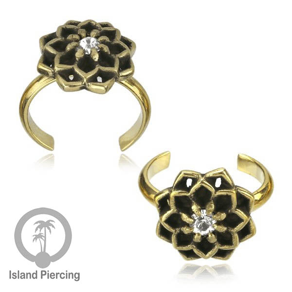 Cin-cin jari kaki Kuningan dengan Kristal Zircon Bening Brass Toe Rings with Clear Zirconia