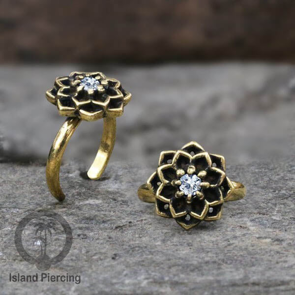 Cin-cin jari kaki Kuningan dengan Kristal Zircon Bening Brass Toe Rings with Clear Zirconia