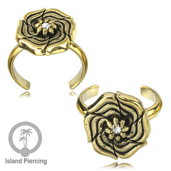 Cin-cin jari kaki Kuningan dengan Kristal Zircon Bening Brass Toe Rings with Clear Zirconia