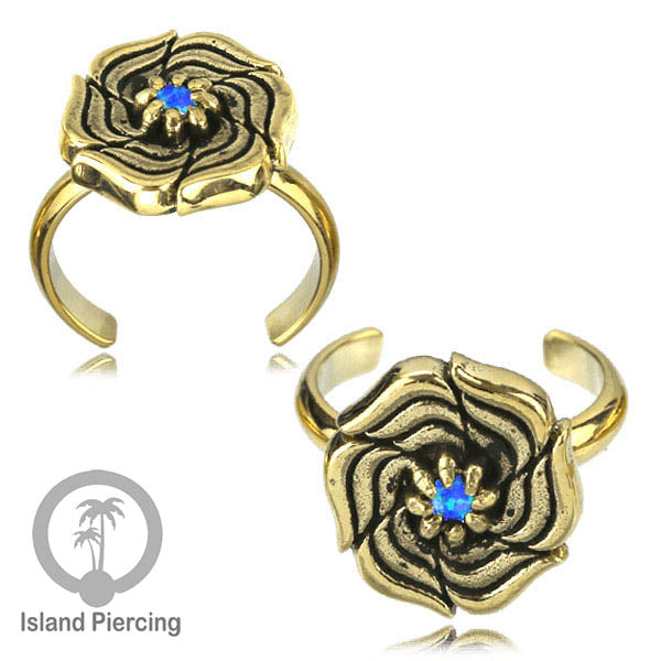 Cin-cin jari kaki Kuningan dengan Opal biru Brass Toe Rings with Blue Opal