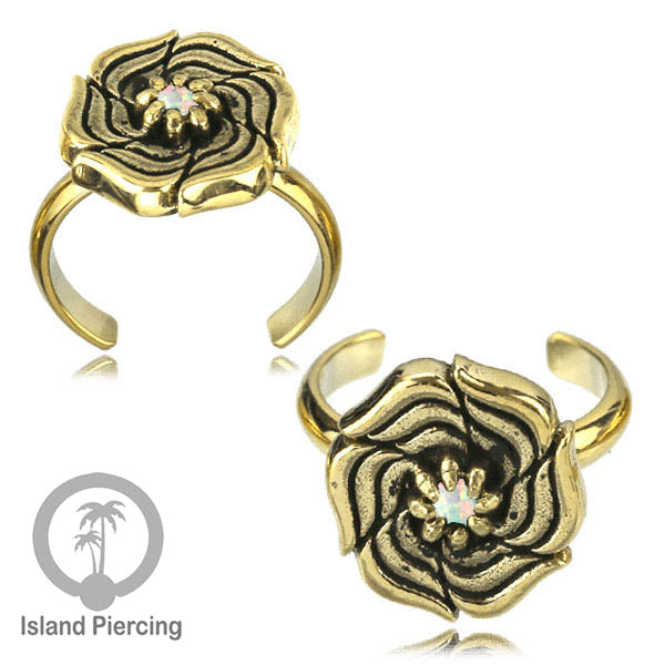 Cin-cin jari kaki Kuningan dengan Opal putih Brass Toe Rings with White Opal
