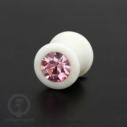 Plug kayu dan Tulang buatan tangan dengan Kristal Zirconia yang kualitas tinggi, desain yang unik hanya ketemu di toko kita