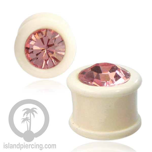 Plug kayu dan Tulang buatan tangan dengan Kristal Zirconia yang kualitas tinggi, desain yang unik hanya ketemu di toko kita