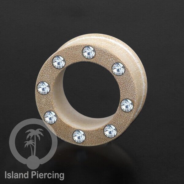 Tunnel kayu buatan tangan dengan Kristal Zirconia yang kualitas tinggi, ada Pilihan jenis kayu dan ukuran.