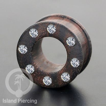 Tunnel kayu buatan tangan dengan Kristal Zirconia yang kualitas tinggi, ada Pilihan jenis kayu dan ukuran.