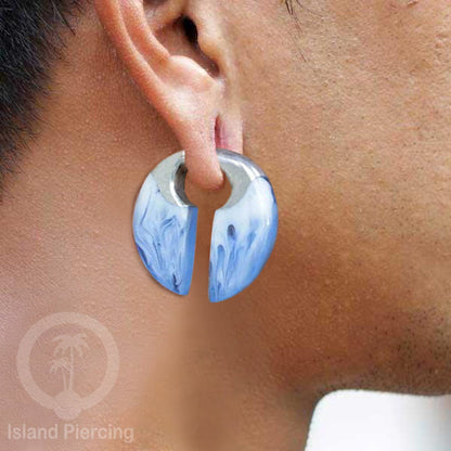 Tindik Anting Piercing Epoxy dan Kuningan Ear-weight epoxy warna warni