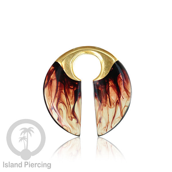 Tindik Anting Piercing Epoxy dan Kuningan Ear-weight epoxy warna warni