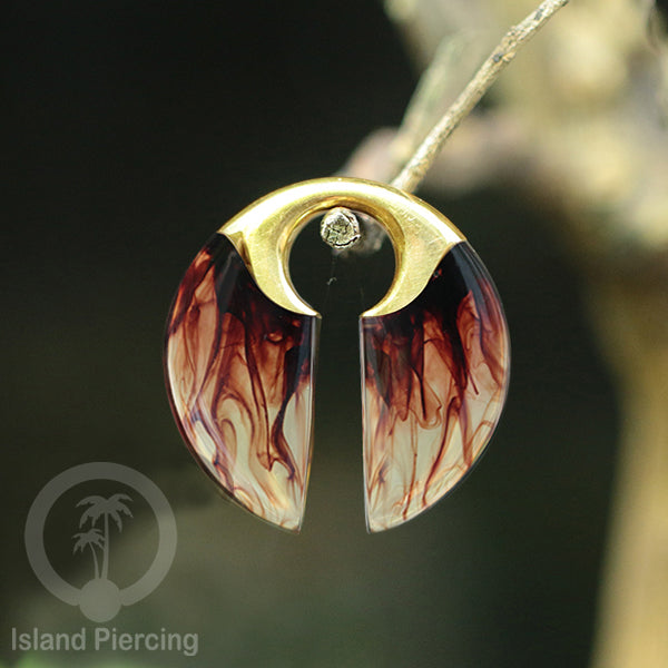 Tindik Anting Piercing Epoxy dan Kuningan Ear-weight epoxy warna warni