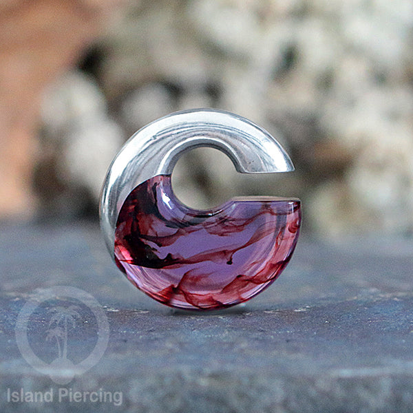 Tindik Anting Piercing Epoxy dan Kuningan Ear expander motif epoxy istimewa