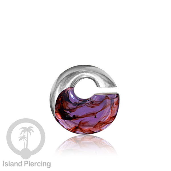 Tindik Anting Piercing Epoxy dan Kuningan Ear expander motif epoxy istimewa