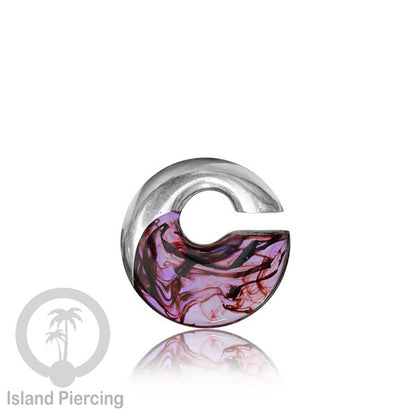 Tindik Anting Piercing Epoxy dan Kuningan Ear expander motif epoxy istimewa