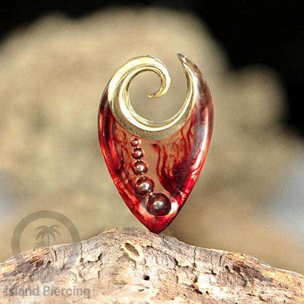 Tindik Anting Piercing Epoxy dan Kuningan Ear expander dengan variasi bola baja