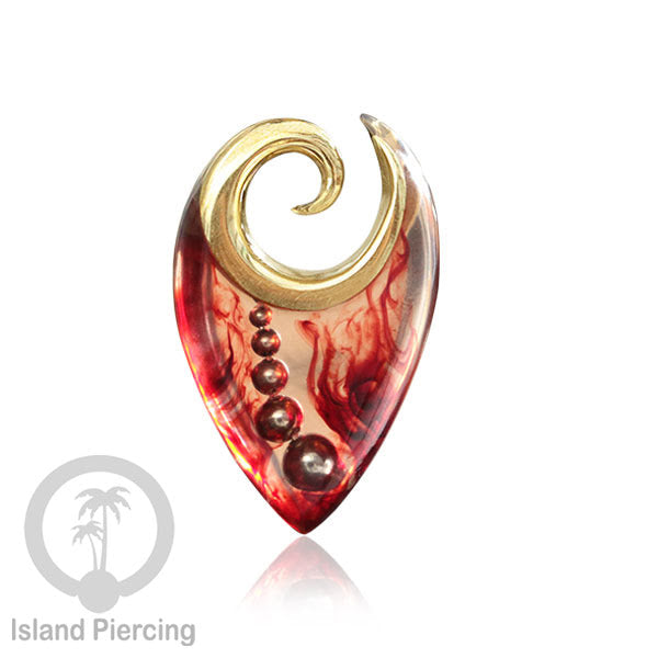 Tindik Anting Piercing Epoxy dan Kuningan Ear expander dengan variasi bola baja
